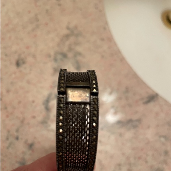 Vintage Judith Jack Sterling Marcasite Hinge Bracelet - Picture 4 of 9